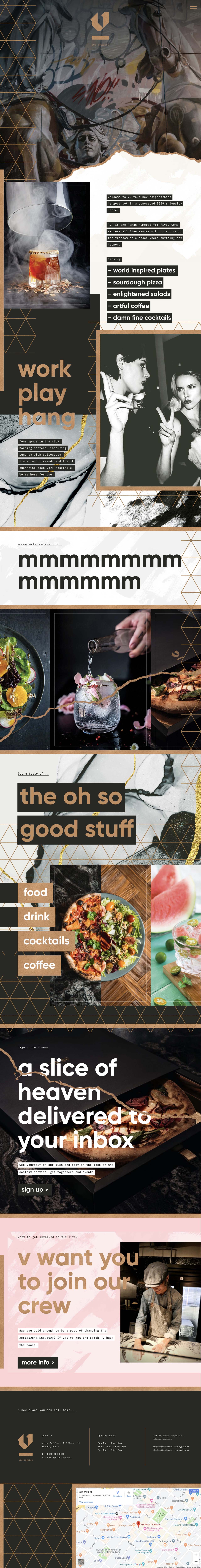 V Restaurant Website Design